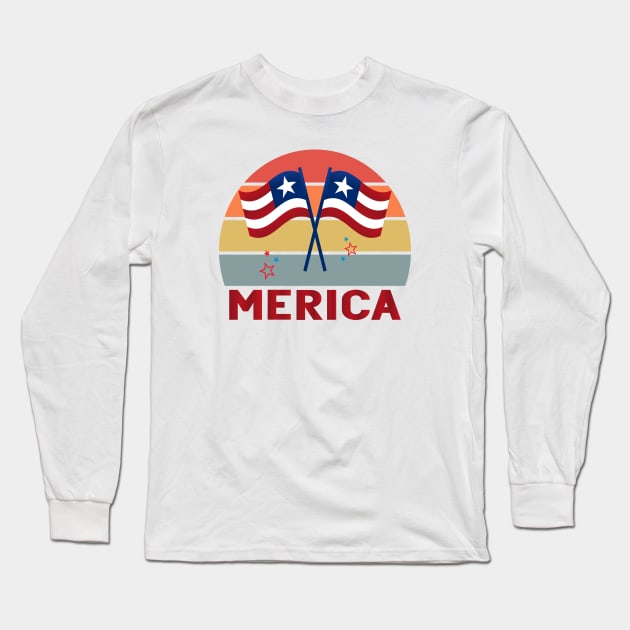 Merica Long Sleeve T-Shirt by designnas2